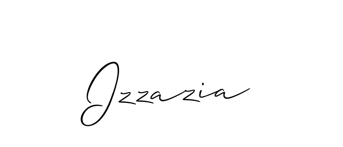 How to make Izzazia signature? Allison_Script is a professional autograph style. Create handwritten signature for Izzazia name. Izzazia signature style 2 images and pictures png