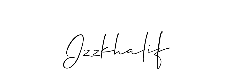 How to make Izzkhalif name signature. Use Allison_Script style for creating short signs online. This is the latest handwritten sign. Izzkhalif signature style 2 images and pictures png