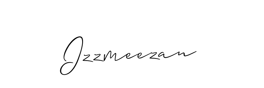 Use a signature maker to create a handwritten signature online. With this signature software, you can design (Allison_Script) your own signature for name Izzmeezan. Izzmeezan signature style 2 images and pictures png