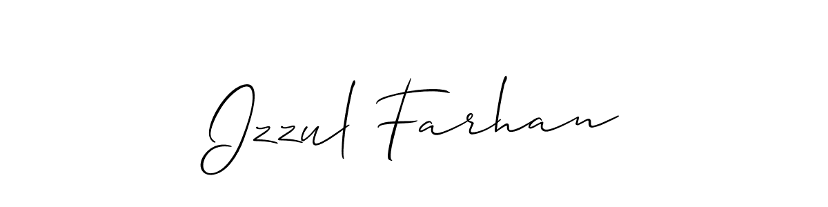 How to make Izzul Farhan signature? Allison_Script is a professional autograph style. Create handwritten signature for Izzul Farhan name. Izzul Farhan signature style 2 images and pictures png