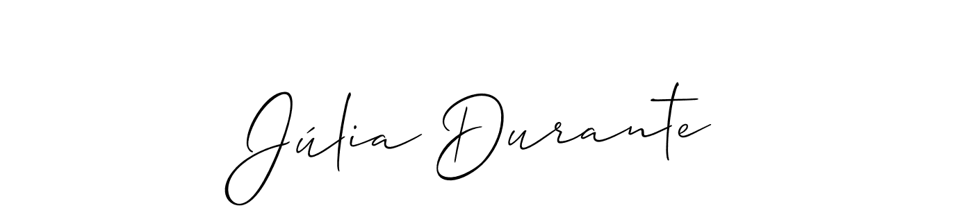 Allison_Script is a professional signature style that is perfect for those who want to add a touch of class to their signature. It is also a great choice for those who want to make their signature more unique. Get Júlia Durante name to fancy signature for free. Júlia Durante signature style 2 images and pictures png