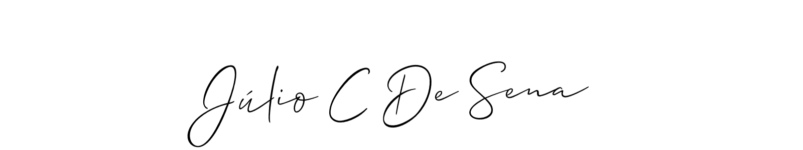 This is the best signature style for the Júlio C De Sena name. Also you like these signature font (Allison_Script). Mix name signature. Júlio C De Sena signature style 2 images and pictures png