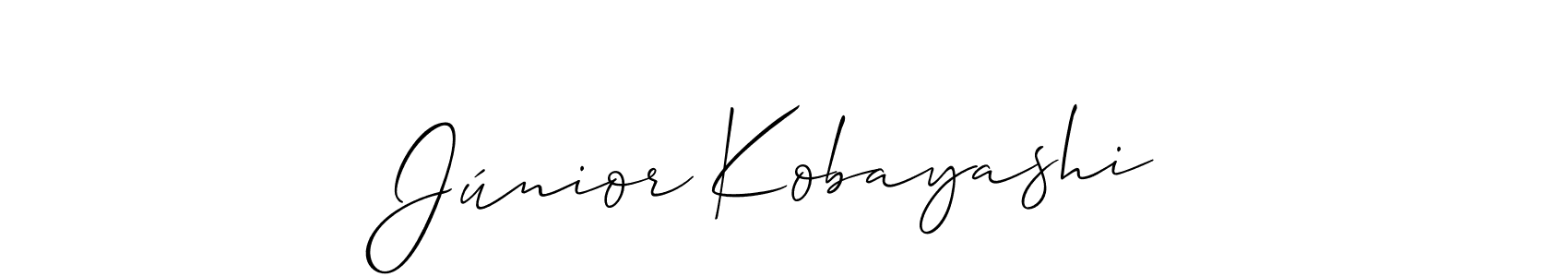 Create a beautiful signature design for name Júnior Kobayashi. With this signature (Allison_Script) fonts, you can make a handwritten signature for free. Júnior Kobayashi signature style 2 images and pictures png