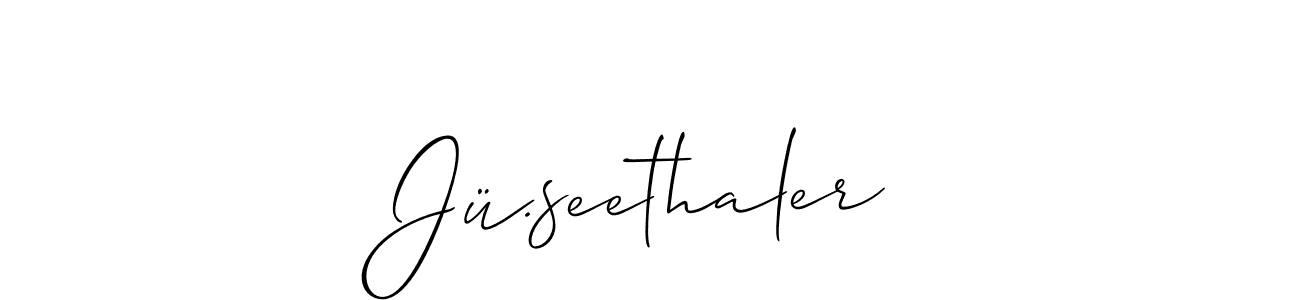 Create a beautiful signature design for name Jü.seethaler. With this signature (Allison_Script) fonts, you can make a handwritten signature for free. Jü.seethaler signature style 2 images and pictures png