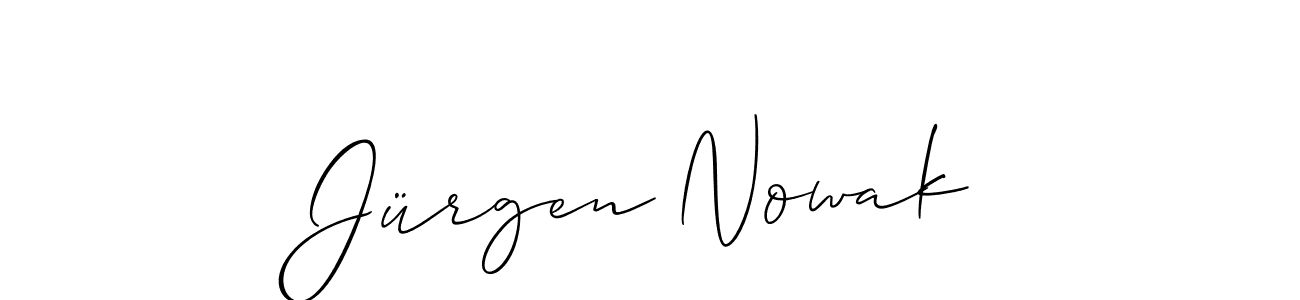 How to make Jürgen Nowak name signature. Use Allison_Script style for creating short signs online. This is the latest handwritten sign. Jürgen Nowak signature style 2 images and pictures png