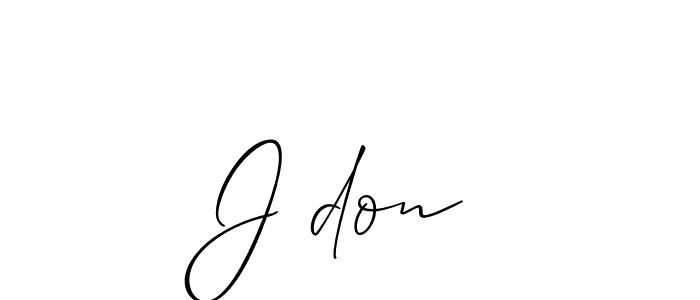 Make a beautiful signature design for name J don. With this signature (Allison_Script) style, you can create a handwritten signature for free. J don signature style 2 images and pictures png