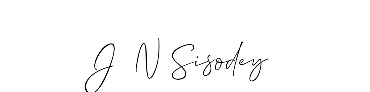 Design your own signature with our free online signature maker. With this signature software, you can create a handwritten (Allison_Script) signature for name J  N Sisodey. J  N Sisodey signature style 2 images and pictures png