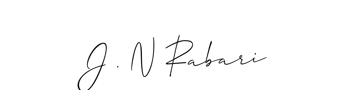 Make a beautiful signature design for name J . N Rabari. With this signature (Allison_Script) style, you can create a handwritten signature for free. J . N Rabari signature style 2 images and pictures png