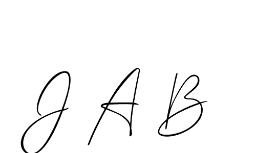 Make a beautiful signature design for name J A B. With this signature (Allison_Script) style, you can create a handwritten signature for free. J A B signature style 2 images and pictures png