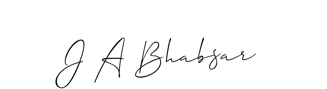 Allison_Script is a professional signature style that is perfect for those who want to add a touch of class to their signature. It is also a great choice for those who want to make their signature more unique. Get J A Bhabsar name to fancy signature for free. J A Bhabsar signature style 2 images and pictures png