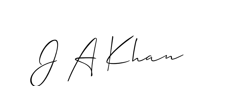 How to make J A Khan name signature. Use Allison_Script style for creating short signs online. This is the latest handwritten sign. J A Khan signature style 2 images and pictures png
