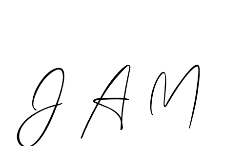 Also we have J A M name is the best signature style. Create professional handwritten signature collection using Allison_Script autograph style. J A M signature style 2 images and pictures png