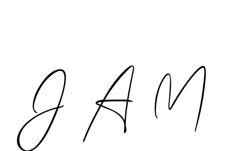 Also we have J A M name is the best signature style. Create professional handwritten signature collection using Allison_Script autograph style. J A M signature style 2 images and pictures png