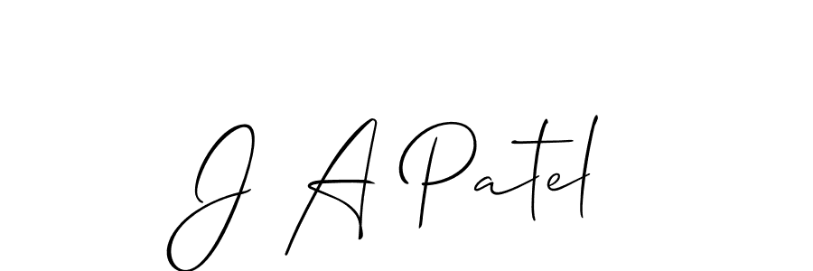 Create a beautiful signature design for name J A Patel. With this signature (Allison_Script) fonts, you can make a handwritten signature for free. J A Patel signature style 2 images and pictures png