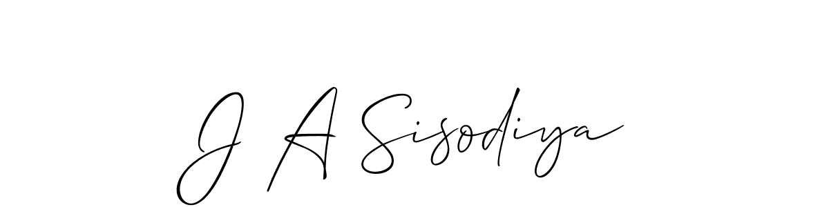 Also we have J A Sisodiya name is the best signature style. Create professional handwritten signature collection using Allison_Script autograph style. J A Sisodiya signature style 2 images and pictures png