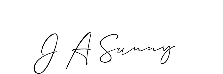 Also we have J A Sunny name is the best signature style. Create professional handwritten signature collection using Allison_Script autograph style. J A Sunny signature style 2 images and pictures png