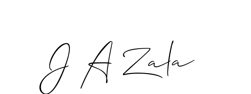 Create a beautiful signature design for name J A Zala. With this signature (Allison_Script) fonts, you can make a handwritten signature for free. J A Zala signature style 2 images and pictures png