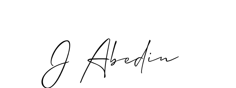 Also we have J Abedin name is the best signature style. Create professional handwritten signature collection using Allison_Script autograph style. J Abedin signature style 2 images and pictures png