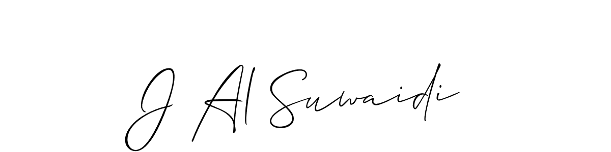 Design your own signature with our free online signature maker. With this signature software, you can create a handwritten (Allison_Script) signature for name J Al Suwaidi. J Al Suwaidi signature style 2 images and pictures png