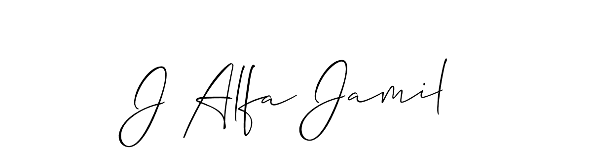 Make a short J Alfa Jamil signature style. Manage your documents anywhere anytime using Allison_Script. Create and add eSignatures, submit forms, share and send files easily. J Alfa Jamil signature style 2 images and pictures png