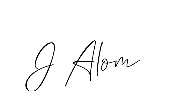 Also we have J Alom name is the best signature style. Create professional handwritten signature collection using Allison_Script autograph style. J Alom signature style 2 images and pictures png