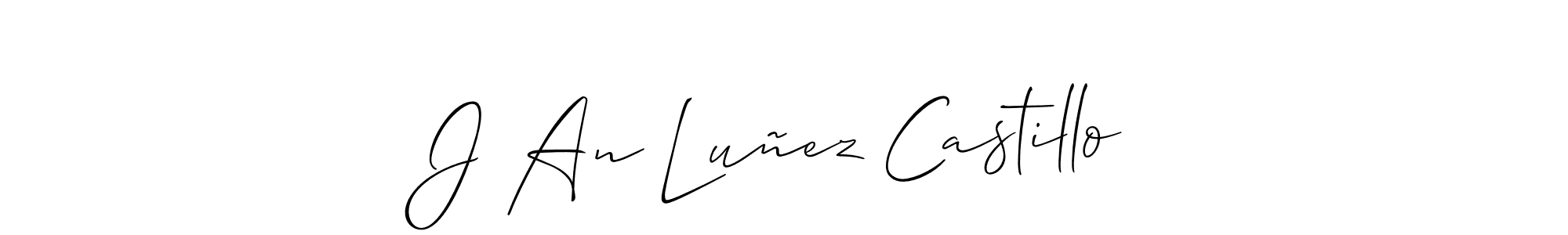 Make a beautiful signature design for name J An Luñez Castillo. With this signature (Allison_Script) style, you can create a handwritten signature for free. J An Luñez Castillo signature style 2 images and pictures png