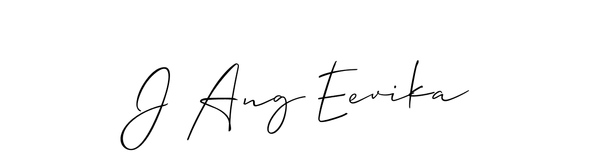 How to make J Ang Eevika name signature. Use Allison_Script style for creating short signs online. This is the latest handwritten sign. J Ang Eevika signature style 2 images and pictures png