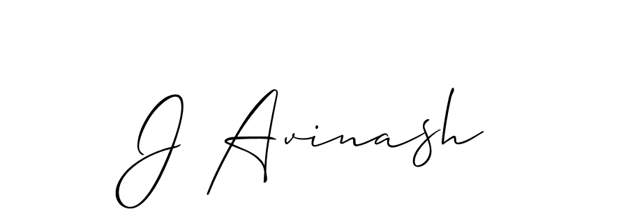 Design your own signature with our free online signature maker. With this signature software, you can create a handwritten (Allison_Script) signature for name J Avinash. J Avinash signature style 2 images and pictures png