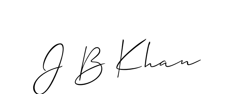 Allison_Script is a professional signature style that is perfect for those who want to add a touch of class to their signature. It is also a great choice for those who want to make their signature more unique. Get J B Khan name to fancy signature for free. J B Khan signature style 2 images and pictures png