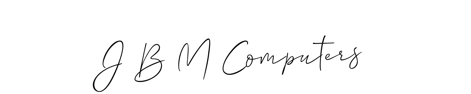 Make a beautiful signature design for name J B M Computers. With this signature (Allison_Script) style, you can create a handwritten signature for free. J B M Computers signature style 2 images and pictures png