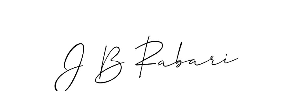 Design your own signature with our free online signature maker. With this signature software, you can create a handwritten (Allison_Script) signature for name J B Rabari. J B Rabari signature style 2 images and pictures png