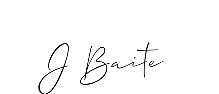 Use a signature maker to create a handwritten signature online. With this signature software, you can design (Allison_Script) your own signature for name J Baite. J Baite signature style 2 images and pictures png