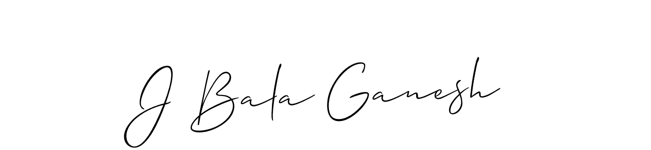 Allison_Script is a professional signature style that is perfect for those who want to add a touch of class to their signature. It is also a great choice for those who want to make their signature more unique. Get J Bala Ganesh name to fancy signature for free. J Bala Ganesh signature style 2 images and pictures png