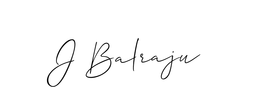 The best way (Allison_Script) to make a short signature is to pick only two or three words in your name. The name J Balraju include a total of six letters. For converting this name. J Balraju signature style 2 images and pictures png