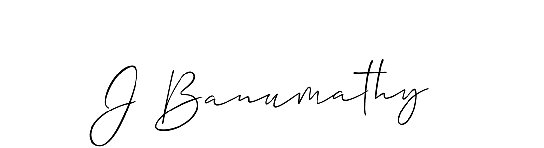 Create a beautiful signature design for name J Banumathy. With this signature (Allison_Script) fonts, you can make a handwritten signature for free. J Banumathy signature style 2 images and pictures png