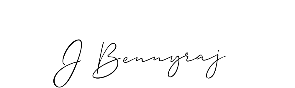 Design your own signature with our free online signature maker. With this signature software, you can create a handwritten (Allison_Script) signature for name J Bennyraj. J Bennyraj signature style 2 images and pictures png