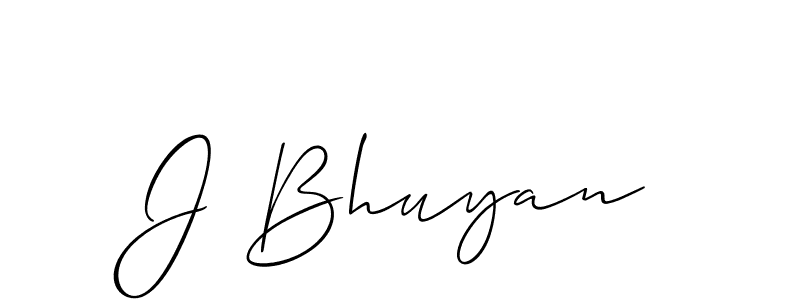 Create a beautiful signature design for name J Bhuyan. With this signature (Allison_Script) fonts, you can make a handwritten signature for free. J Bhuyan signature style 2 images and pictures png