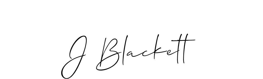 Design your own signature with our free online signature maker. With this signature software, you can create a handwritten (Allison_Script) signature for name J Blackett. J Blackett signature style 2 images and pictures png