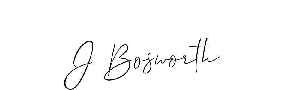 The best way (Allison_Script) to make a short signature is to pick only two or three words in your name. The name J Bosworth include a total of six letters. For converting this name. J Bosworth signature style 2 images and pictures png