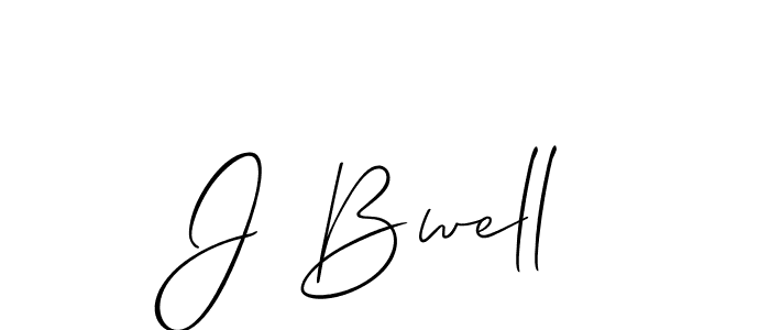 The best way (Allison_Script) to make a short signature is to pick only two or three words in your name. The name J Bwell include a total of six letters. For converting this name. J Bwell signature style 2 images and pictures png