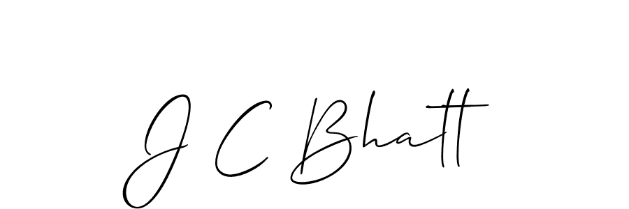 Also we have J C Bhatt name is the best signature style. Create professional handwritten signature collection using Allison_Script autograph style. J C Bhatt signature style 2 images and pictures png
