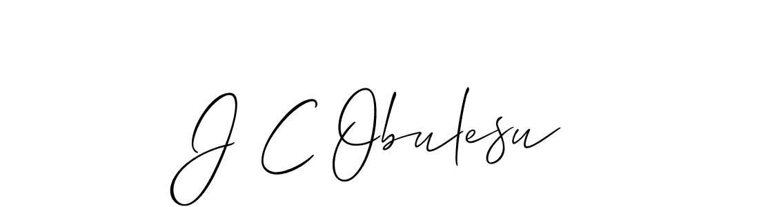 The best way (Allison_Script) to make a short signature is to pick only two or three words in your name. The name J C Obulesu include a total of six letters. For converting this name. J C Obulesu signature style 2 images and pictures png