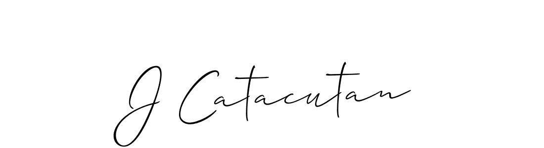 Design your own signature with our free online signature maker. With this signature software, you can create a handwritten (Allison_Script) signature for name J Catacutan. J Catacutan signature style 2 images and pictures png