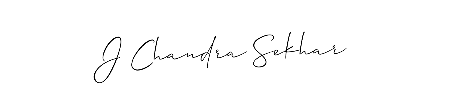 How to make J Chandra Sekhar name signature. Use Allison_Script style for creating short signs online. This is the latest handwritten sign. J Chandra Sekhar signature style 2 images and pictures png