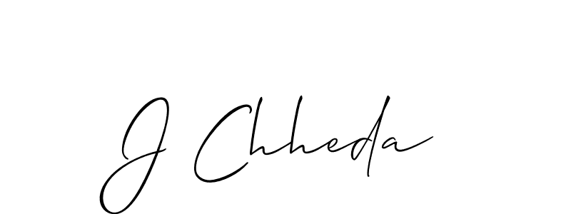 How to make J Chheda name signature. Use Allison_Script style for creating short signs online. This is the latest handwritten sign. J Chheda signature style 2 images and pictures png