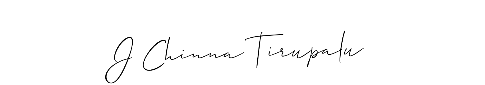 if you are searching for the best signature style for your name J Chinna Tirupalu. so please give up your signature search. here we have designed multiple signature styles  using Allison_Script. J Chinna Tirupalu signature style 2 images and pictures png