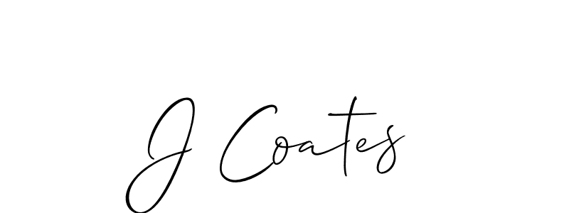 if you are searching for the best signature style for your name J Coates. so please give up your signature search. here we have designed multiple signature styles  using Allison_Script. J Coates signature style 2 images and pictures png