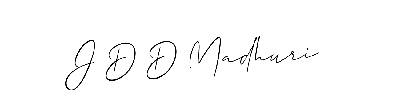 Make a short J D D Madhuri signature style. Manage your documents anywhere anytime using Allison_Script. Create and add eSignatures, submit forms, share and send files easily. J D D Madhuri signature style 2 images and pictures png