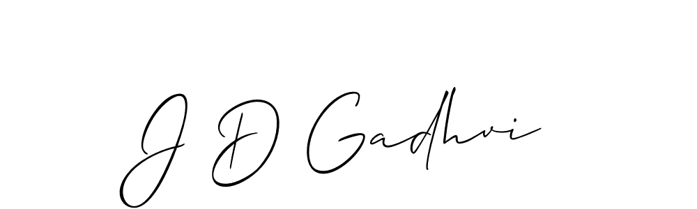 This is the best signature style for the J D Gadhvi name. Also you like these signature font (Allison_Script). Mix name signature. J D Gadhvi signature style 2 images and pictures png