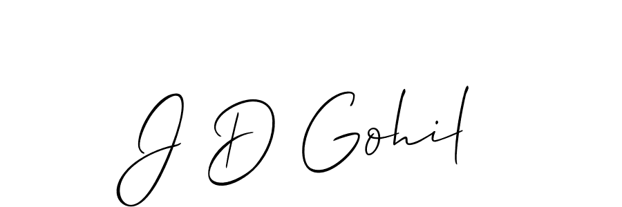 Also we have J D Gohil name is the best signature style. Create professional handwritten signature collection using Allison_Script autograph style. J D Gohil signature style 2 images and pictures png